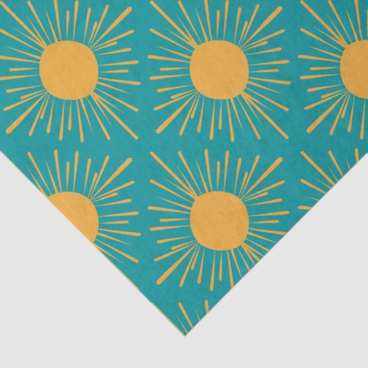 Papier Mousseline Boho Ray of Sun Turquoise (Détail)