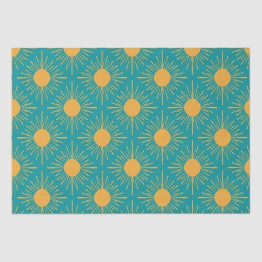 Papier Mousseline Boho Ray of Sun Turquoise (Recto)