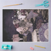 Papier Mousseline Boho Room Portrait Femme Kitten Floral (Artisanat)