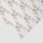 Papier Mousseline Boho roses rose rousse parties scintillant or 50e  (Détail)