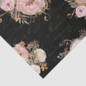 Papier Mousseline BOHO Script Ephemera Floral Aquarelle Découpage T (Détail)