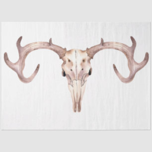 Papier Mousseline Boho Skull and Flowers Series Design 1