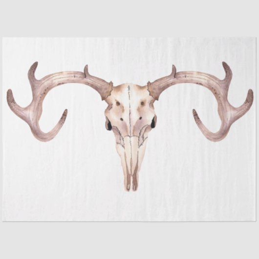 Papier Mousseline Boho Skull and Flowers Series Design 1 (Recto)