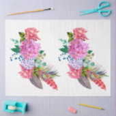 Papier Mousseline Boho Skull and Flowers Series Design 6 (Artisanat)