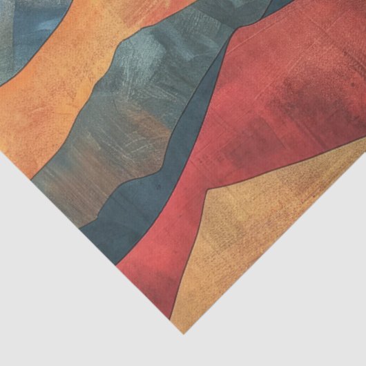 Papier Mousseline Boho Sunset Over Mountains - Paysage Rétro (Détail)