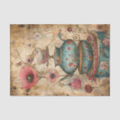 PAPIER MOUSSELINE BOHO TEA PARTY DECOUPAGE TISSUE PAPIER (Recto)