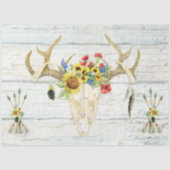 Papier Mousseline BOHO Tournesol Cerf Flore Flèches Découpage (Recto)