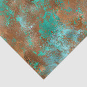 Papier Mousseline Boho Turquoise Cuivre Grunge (Détail)