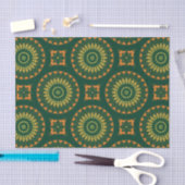 Papier Mousseline Boho vert et jaune Motif décoratif chic (Artisanat)
