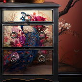 Papier Mousseline Boho Vintage Victorian Decoupage Peacock