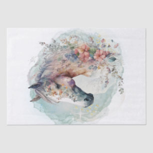 Papier Mousseline Boho Watercolor Floral Horse