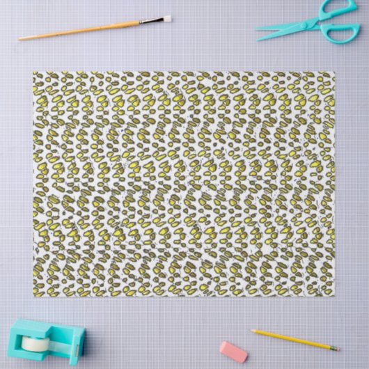 Papier Mousseline Boho Weave Faux Texture-Jaune (Artisanat)