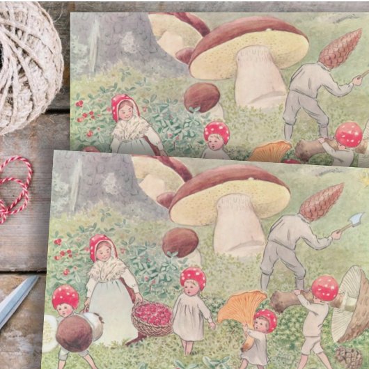 Papier Mousseline Bois Animaux et enfants Elsa Beskow