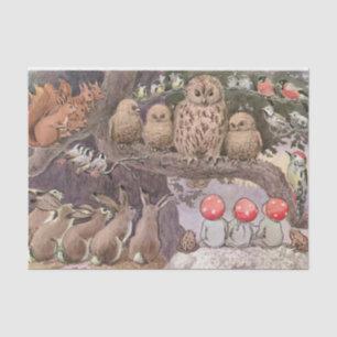 Papier Mousseline Bois Animaux et enfants Elsa Beskow