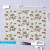 Papier Mousseline Bois Animaux et oiseaux Gris Vert Arrière - plan (Artisanat)