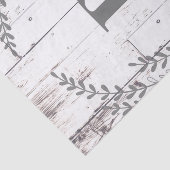 Papier Mousseline Bois blanc Rustique Agritourisme Monogram Mariage (Détail)