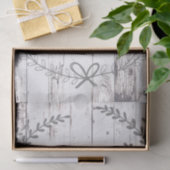 Papier Mousseline Bois blanc Rustique Agritourisme Monogram Mariage (Cadeau)