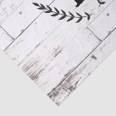 Papier Mousseline Bois blanc rustique Chic Laurel Mariage (Détail)