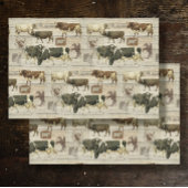Papier Mousseline Bois de vache de ferme rustique Ferme Motif Découp