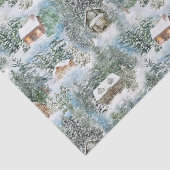 Papier Mousseline Bois d'hiver Aquarelle Cabines de Noël (Détail)