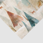 Papier Mousseline Bois d'hiver et cerfs (Détail)