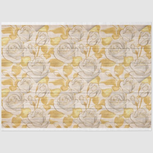 Papier Mousseline Bois Floral Moderne Papier Tissu Populaire (Recto)