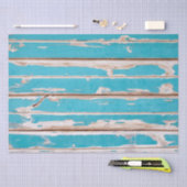 Papier Mousseline Bois rustique bleu (Artisanat)