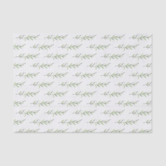 Papier Mousseline Bois rustique & Botanique Vert Feuille Mariage (Recto)