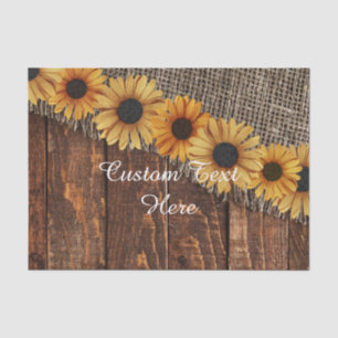 Papier Mousseline Bois rustique & Burlap Tournesol Mariage personnal