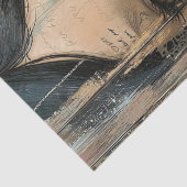 Papier Mousseline Bois rustique, Dentelle, Fille désireuse, Fleurs D (Détail)