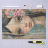 Papier Mousseline Bois rustique, Dentelle, Fille désireuse, Fleurs D (Artisanat)