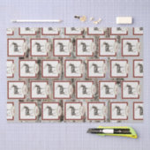 Papier Mousseline Bois rustique Elk / Reindeer Famille Monogramme ta (Artisanat)