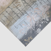 Papier Mousseline Bois rustique, Fleurs Pastel Découpage (Détail)