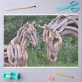 Papier Mousseline bois sculpture de cheval papier de tissu (Artisanat)