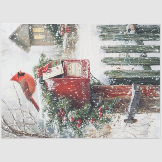 Papier Mousseline Boîte aux lettres de Noël (Recto)