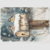 Papier Mousseline Boîte Aux Lettres Rustique Avec Découpage D'Oiseau (Recto)