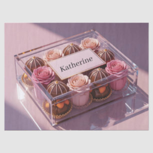 Papier Mousseline Boîte cadeau de chocolats de luxe avec nom personn