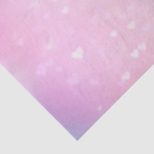 Papier Mousseline Bokeh Coeurs rose pâle Anniversaire (Détail)