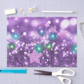 Papier Mousseline Bokeh Faux violet Parties scintillant et étoiles b (Artisanat)
