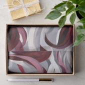 Papier Mousseline Bold Burgundy Brushstrokies sur Grey Arrière - pla (Cadeau)