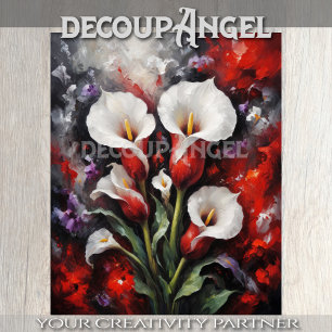 Papier Mousseline Bold Calla Lilies - Découpage florale frappante
