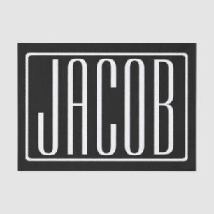 Papier Mousseline Bold & Modern Your name or Word   White On Black