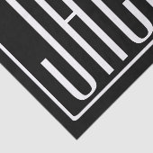 Papier Mousseline Bold & Modern Your name or Word | White On Black (Détail)