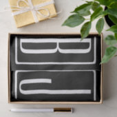 Papier Mousseline Bold & Modern Your name or Word | White On Black (Cadeau)