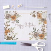 Papier Mousseline Bon Anniversaire Pastel Floral Botanical Arrangeme (Artisanat)