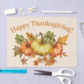 Papier Mousseline Bon thanksgiving aquarelle Citrouilles et Feuilles (Artisanat)