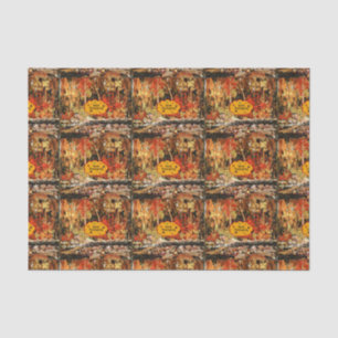 Papier Mousseline "Bon thanksgiving", couleurs d'automne