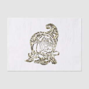 Papier Mousseline Bon thanksgiving Élégant Golden Cornucopia