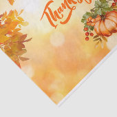 Papier Mousseline Bon thanksgiving Feuilles d'automne et Citrouille (Détail)