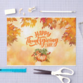 Papier Mousseline Bon thanksgiving Feuilles d'automne et Citrouille (Artisanat)